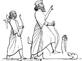 Persian king putting his feet on his enemies